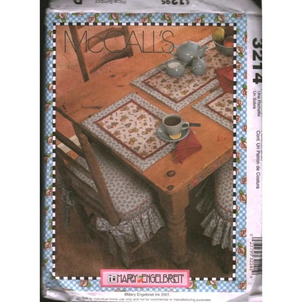 McCall's 3214 Mary Engelbreit Kitchen Charm Sewing Pattern Table Decor Apron